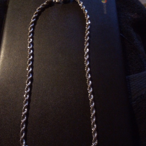 30" Men's Rope Silver-Tone Chain Necklace like new - Picture 1 of 5